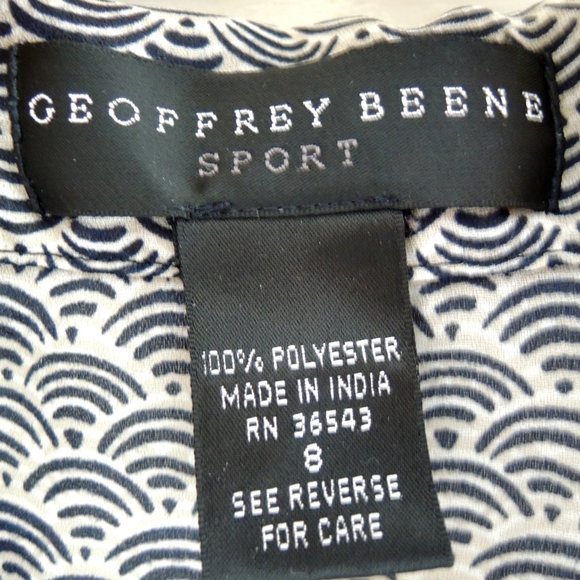 Geoffrey Beene Sport Tan & Black Flowy Print Blouse 8 - Picture 7 of 7